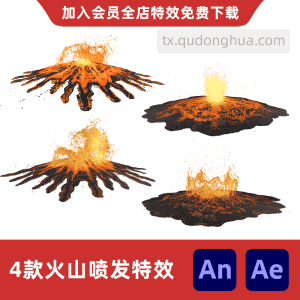4款火山喷发岩浆流出
