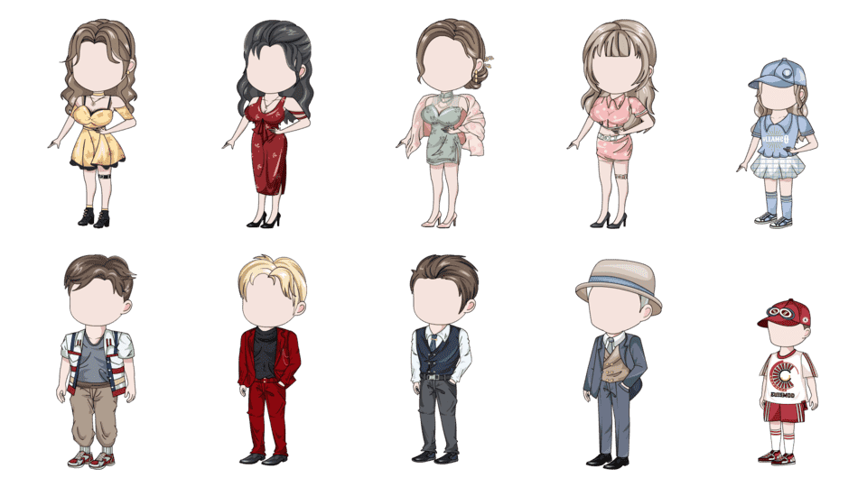 AN都市人物带万能动作 q版10人六期_都市_99素材网