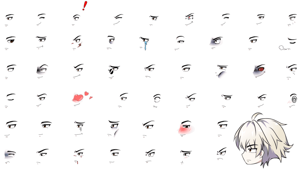 帅气男表情-侧面