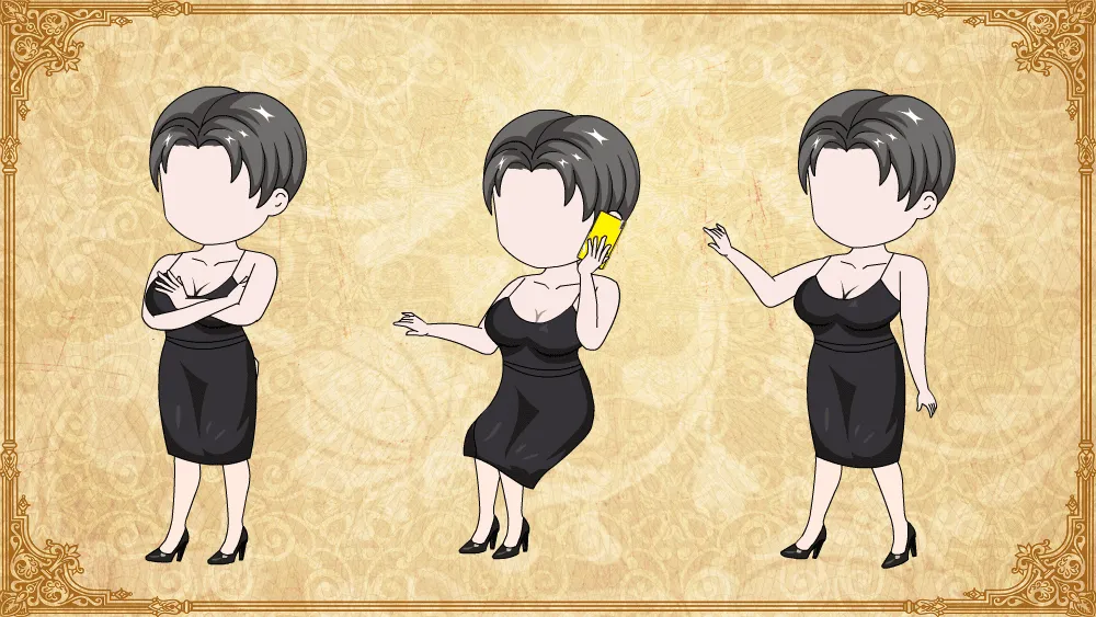 AN都市人物 黑色裙子女