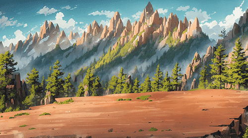 山上的岩石平台上