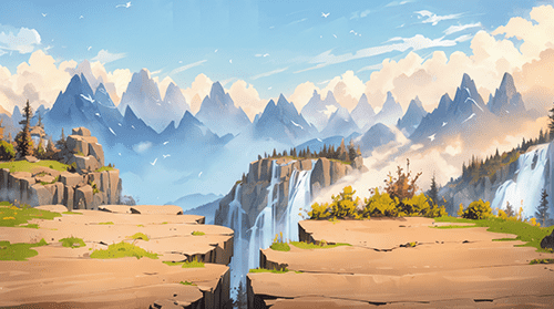 山上的岩石路面