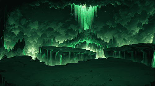 绿色的地府场景