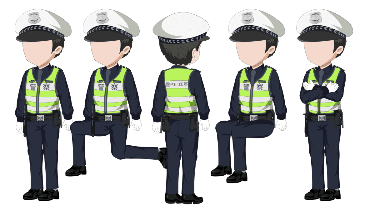 AN人物带万能动作，交警