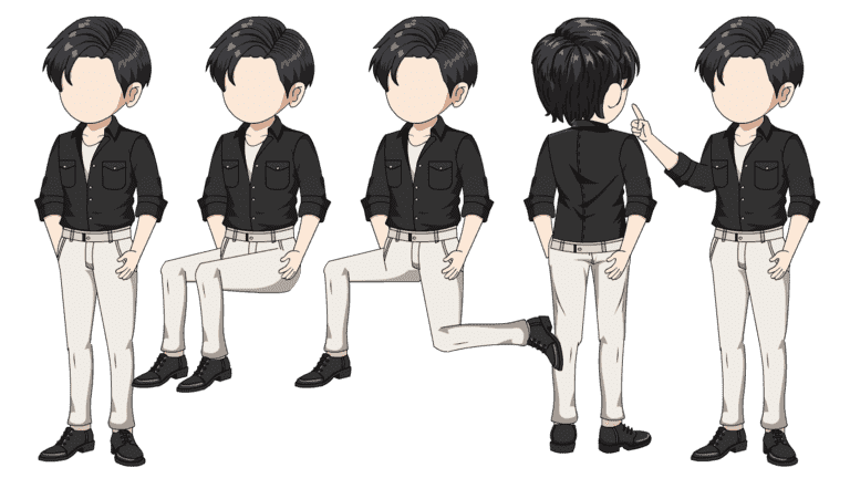 AN人物带万能动作，休闲男