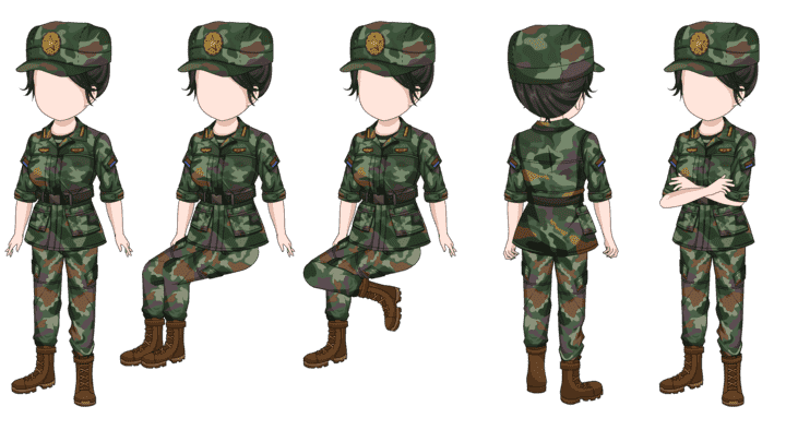 丛林迷彩作训服女