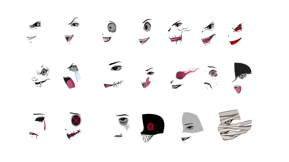 诡异表情（侧面）