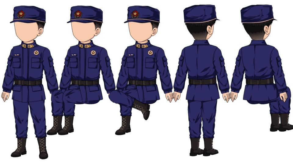 消防员蓝色制服