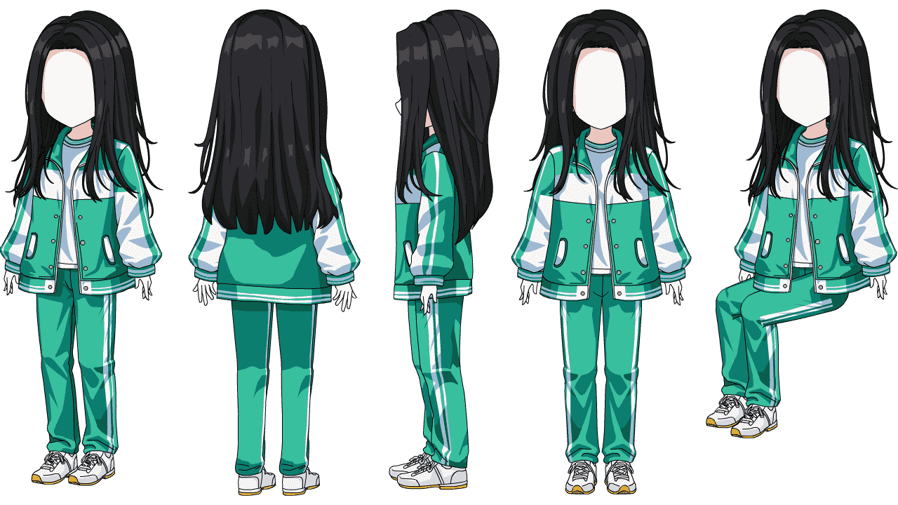 校服女学生（四视角）