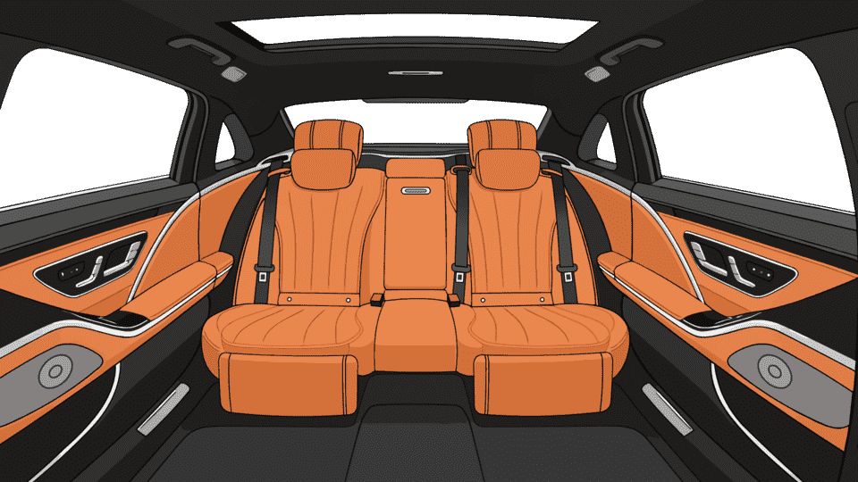 迈巴赫车内后座远视角