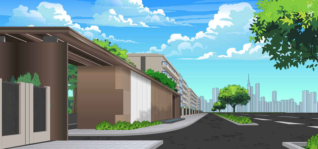 高档小区大门-侧