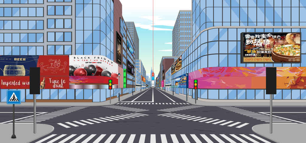 繁华都市十字路口