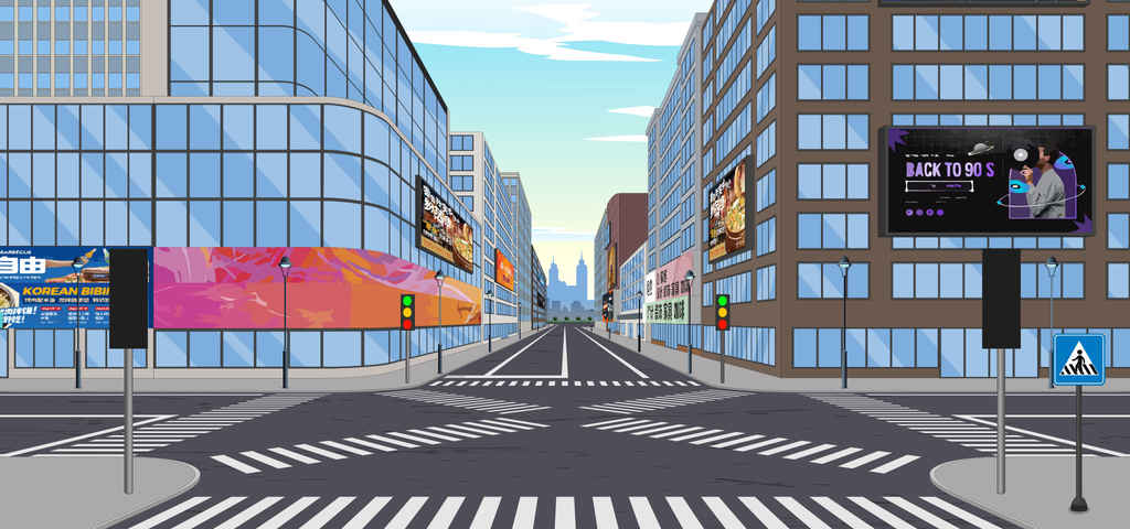 繁华都市十字路口-侧