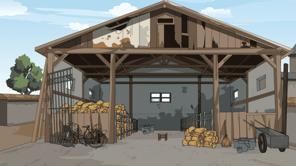 牛棚柴房稻草堆