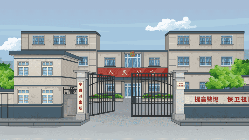 怀旧年代警局门口-正