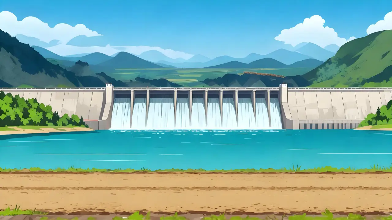 水坝正面视角