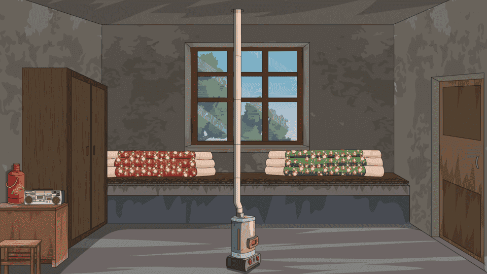 怀旧破旧小屋卧室