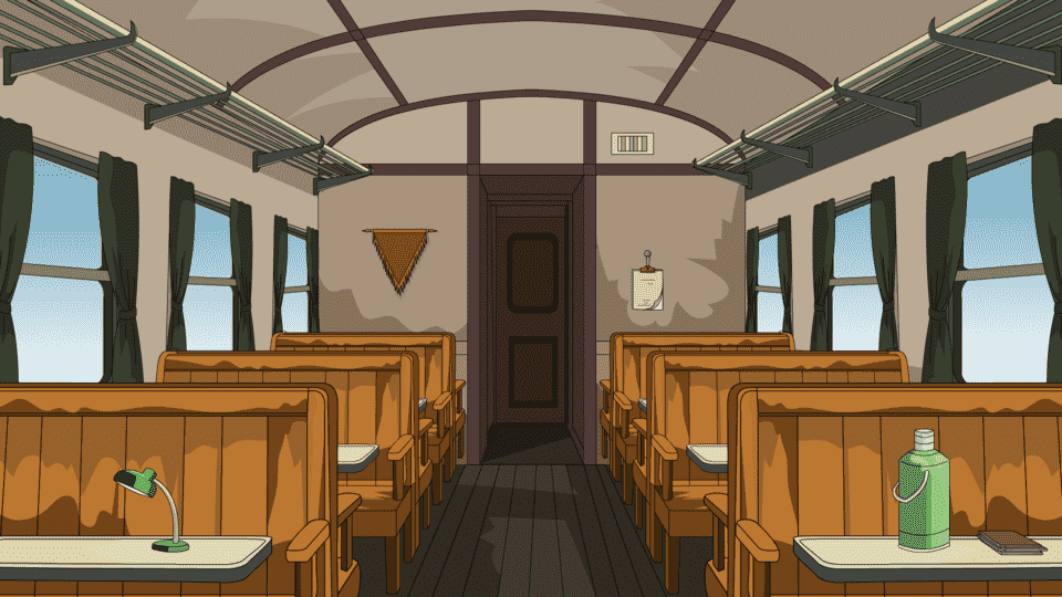 怀旧绿皮老火车车厢