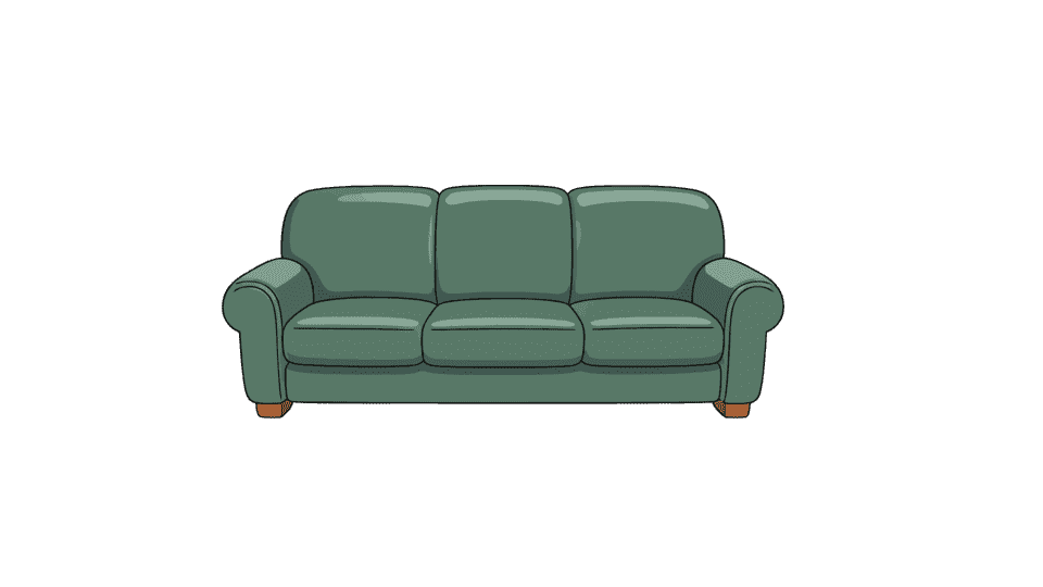 绿色多人真皮沙发