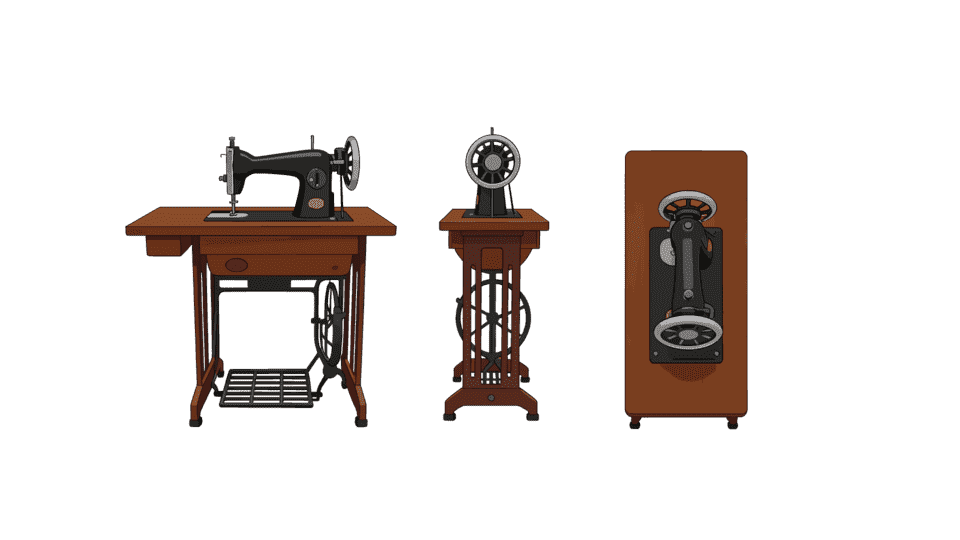 老式脚踩缝纫机