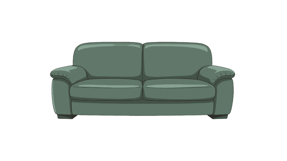 绿色双人真皮沙发