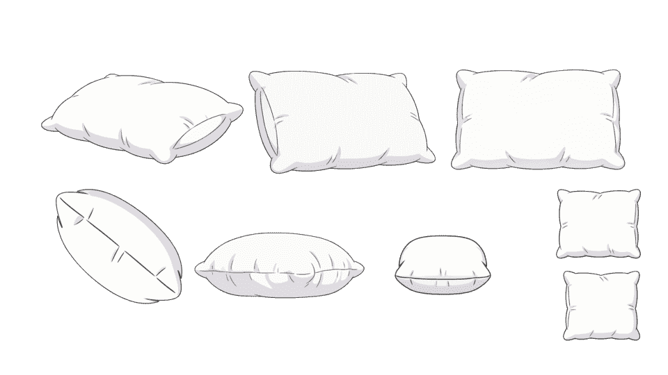 白色枕头多视角