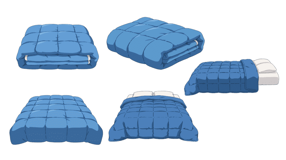 蓝色被子多视角