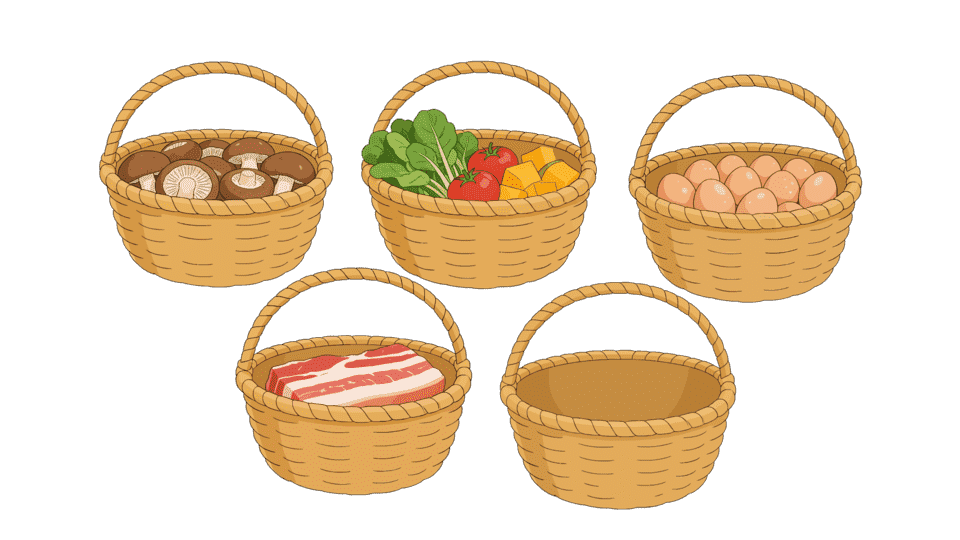 一篮子菜鸡蛋肉空蓝子