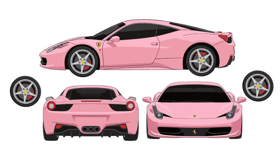 粉色法拉利跑车