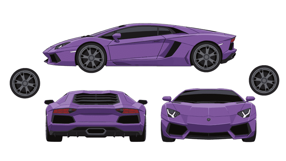 紫色跑车汽车轿车