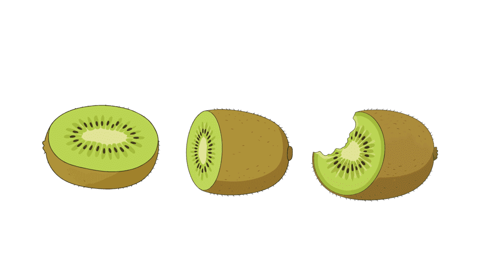 切开咬过的猕猴桃