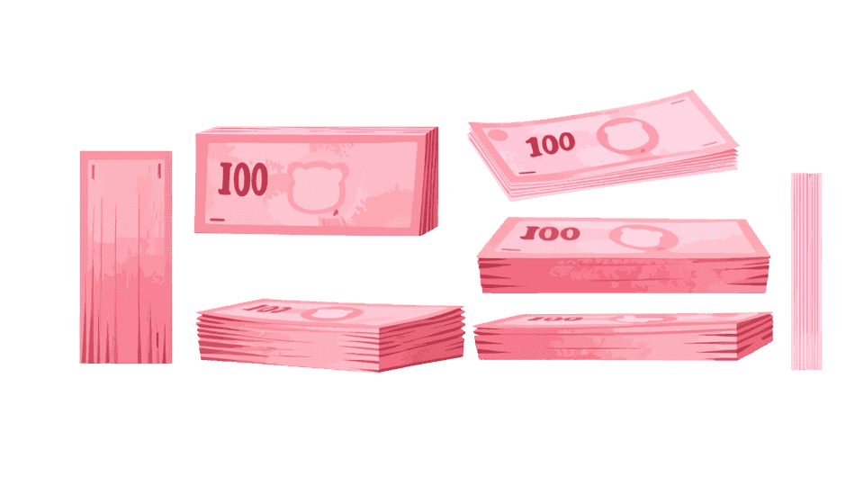 一沓人民币纸币百元钞票钱币