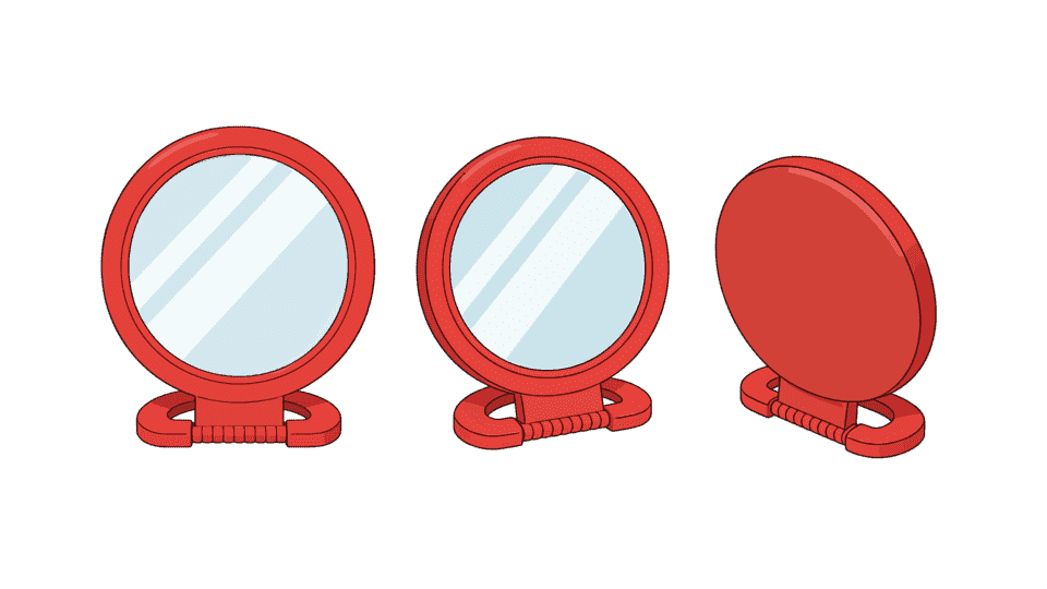 红色折叠小圆镜