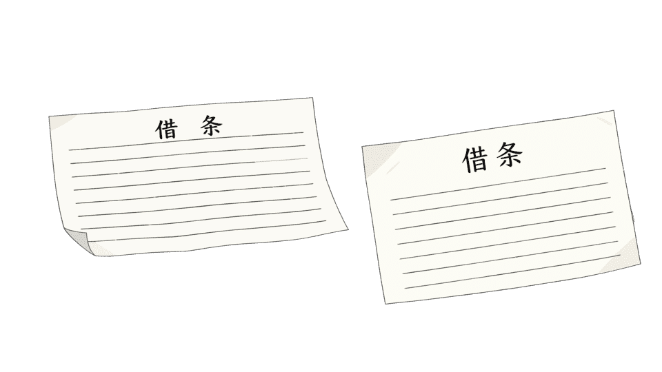 一张空白的借条收据合同纸张