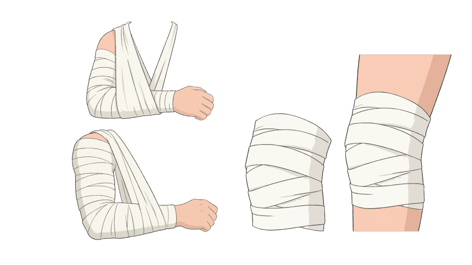 手臂腿部包扎止血绑带白色布条