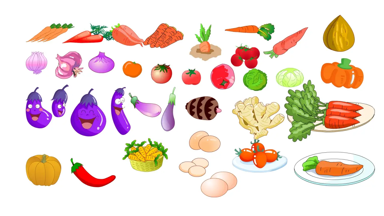 茄子胡萝卜生姜大蒜