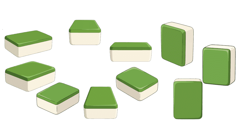 麻将单张背视图多视角