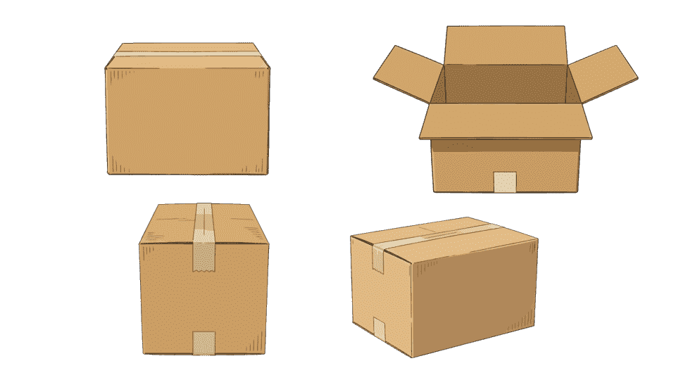 纸箱子纸打包盒子多视角