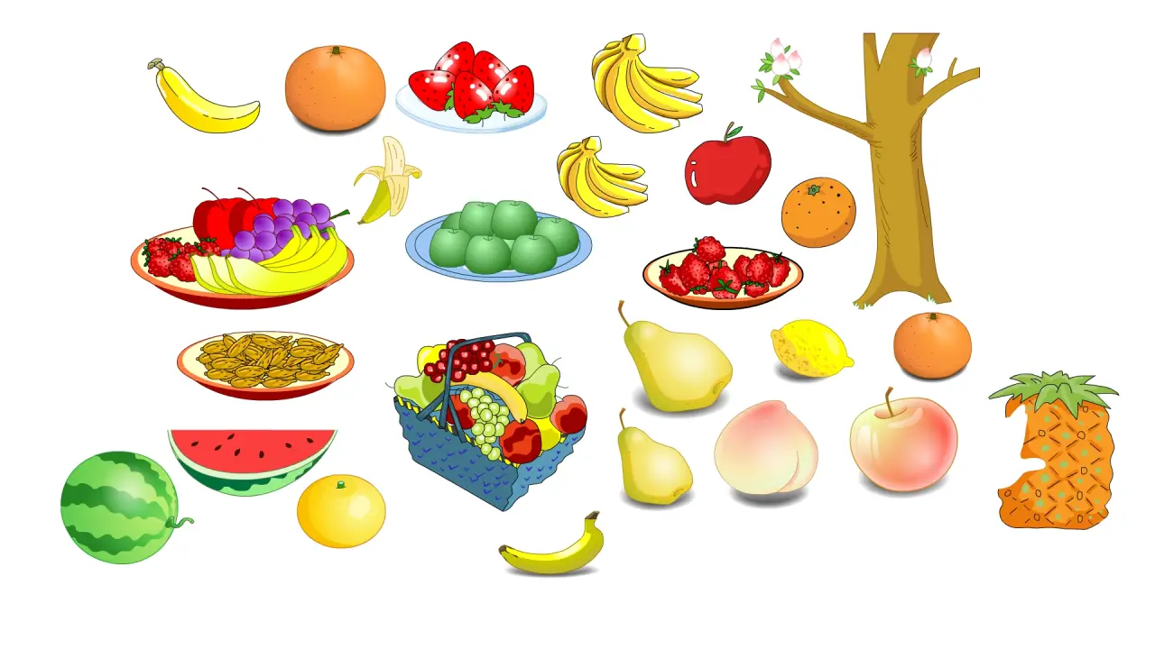 香蕉苹果桃子果盘