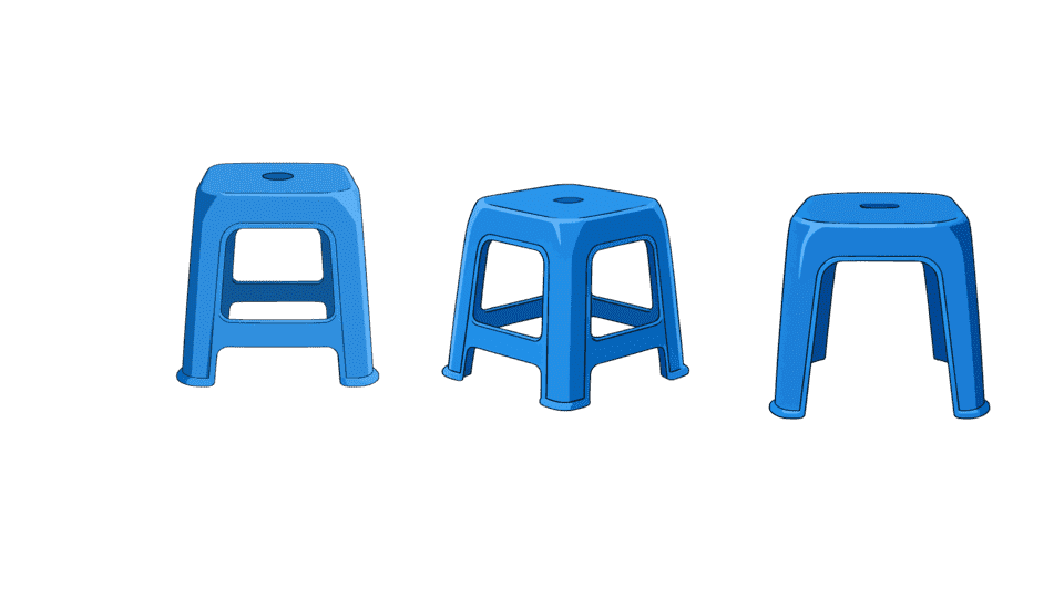 蓝色塑料凳子