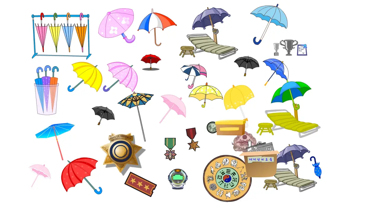 雨伞躺椅太阳伞