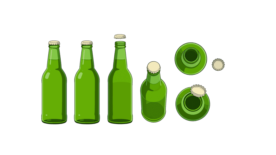 玻璃啤酒瓶子多视角