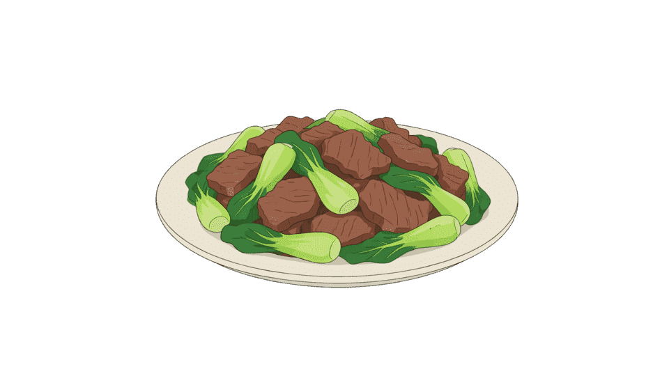 青菜烧牛肉