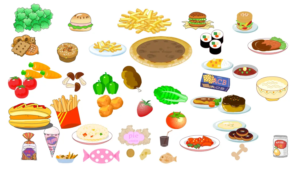 甜甜圈汉堡寿司小番茄