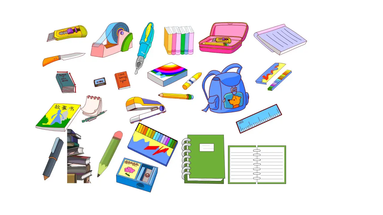 美工刀铅笔书本文具1