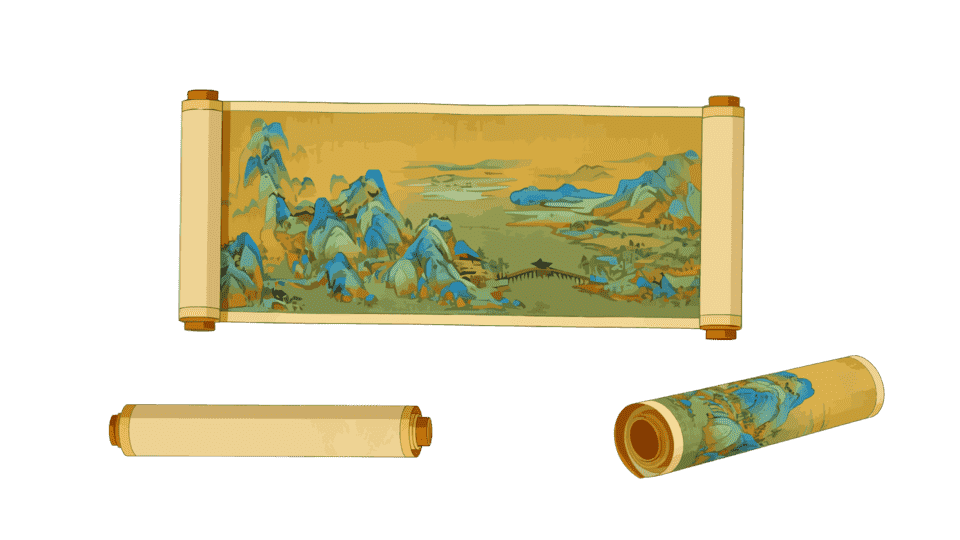 千里江山图画卷卷轴古玩字画