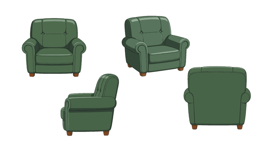 绿色单人真皮沙发