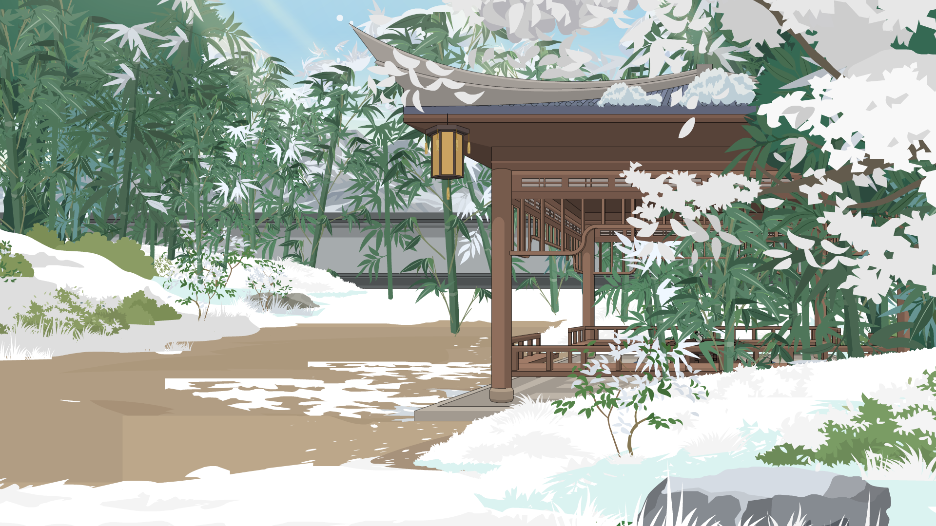 雪地凉亭-侧