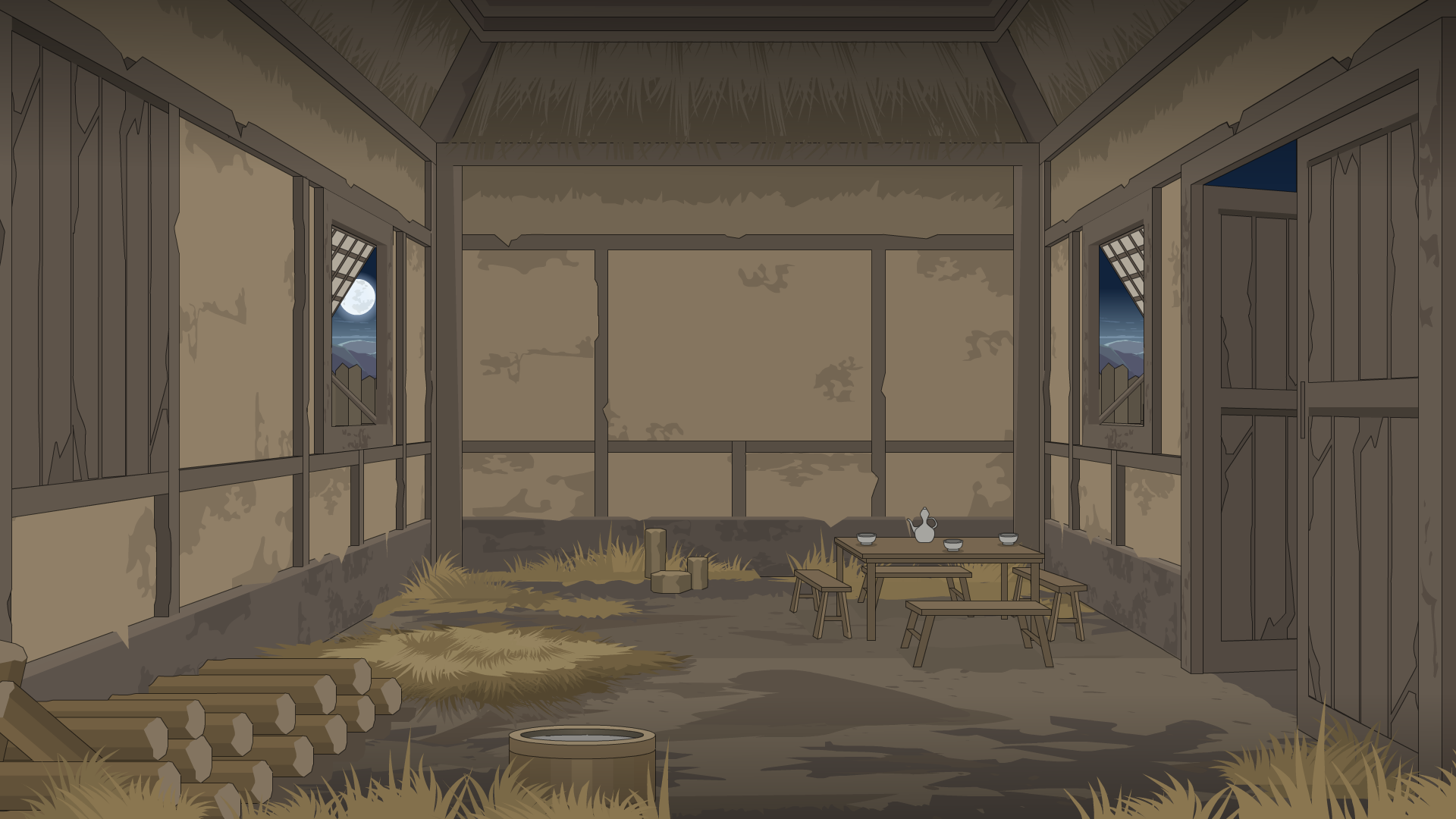茅草屋内-侧