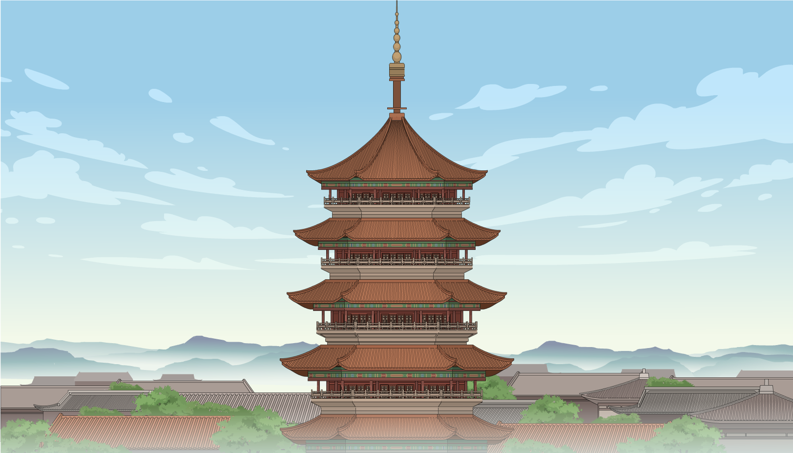 古代阁楼-外